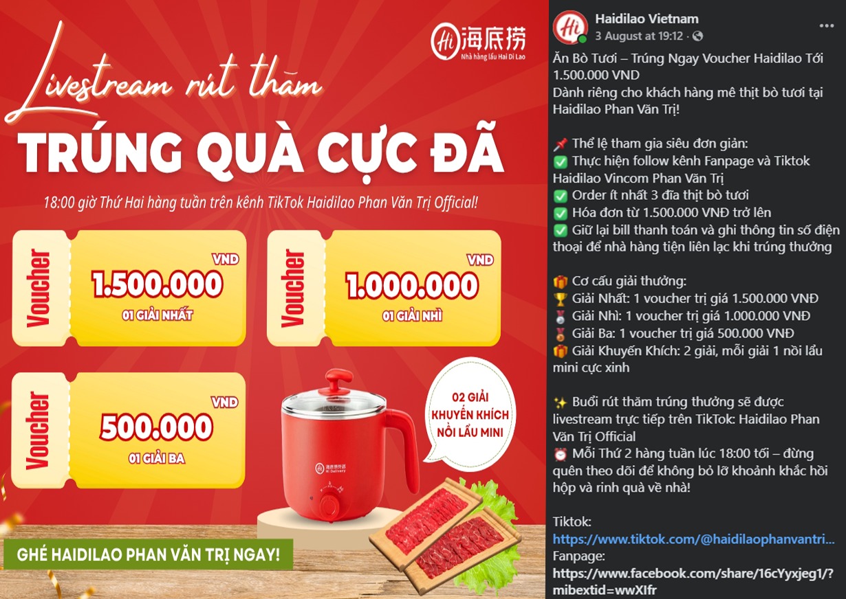 bài viết quảng cáo nhà hàng tặng voucher