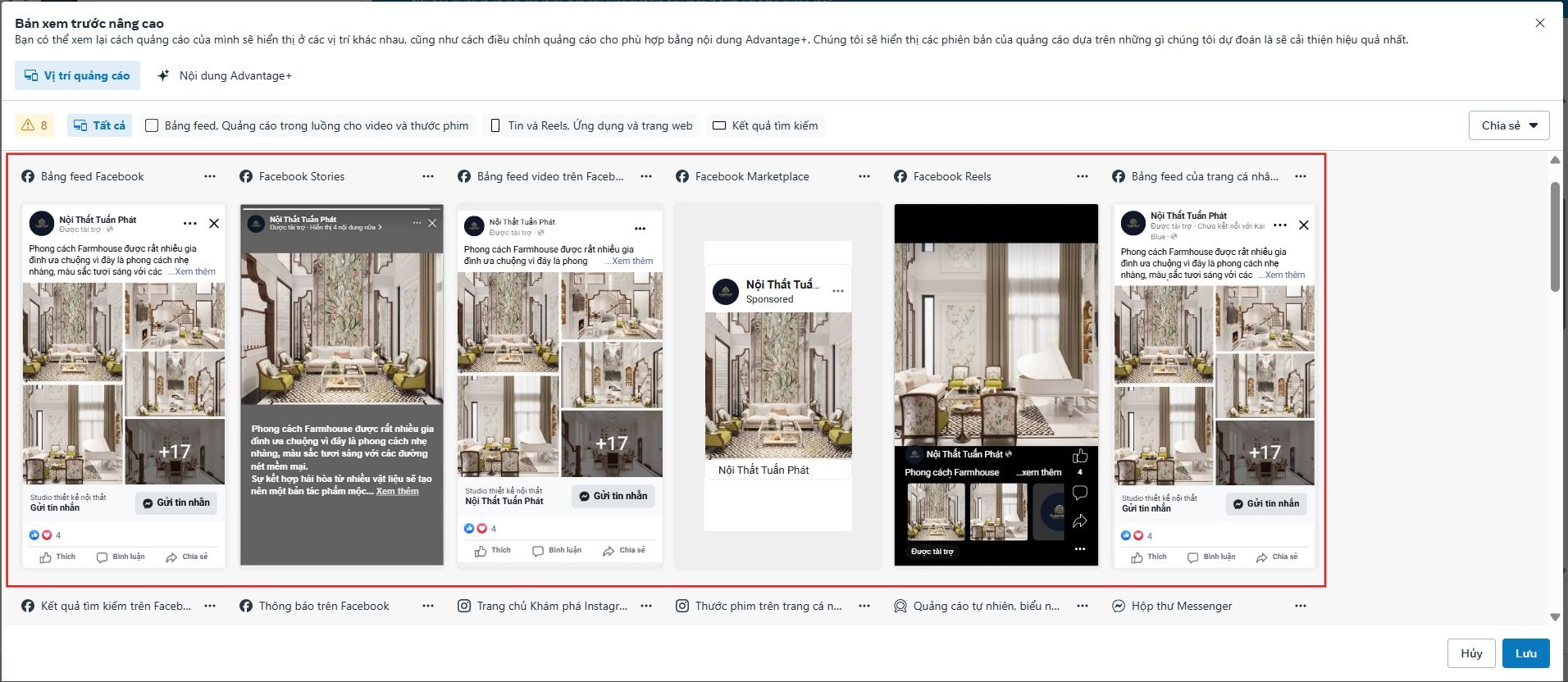 Bước 7: Xem trước giao diện bài viết khi chạy quảng cáo Facebook