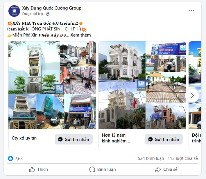Chạy quảng cáo online ngành xây dựng
