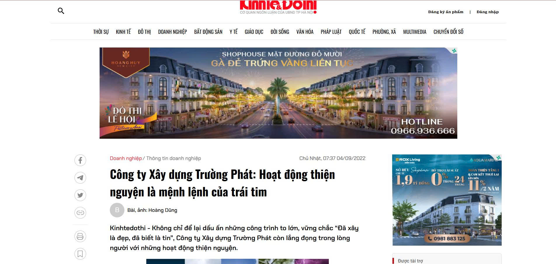 công ty xây dựng Triển khai CSR