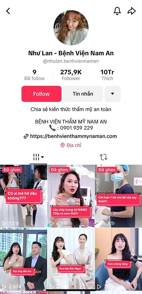 Dịch vụ xây kênh TikTok cho chủ doanh nghiệp ngành thẩm mỹ