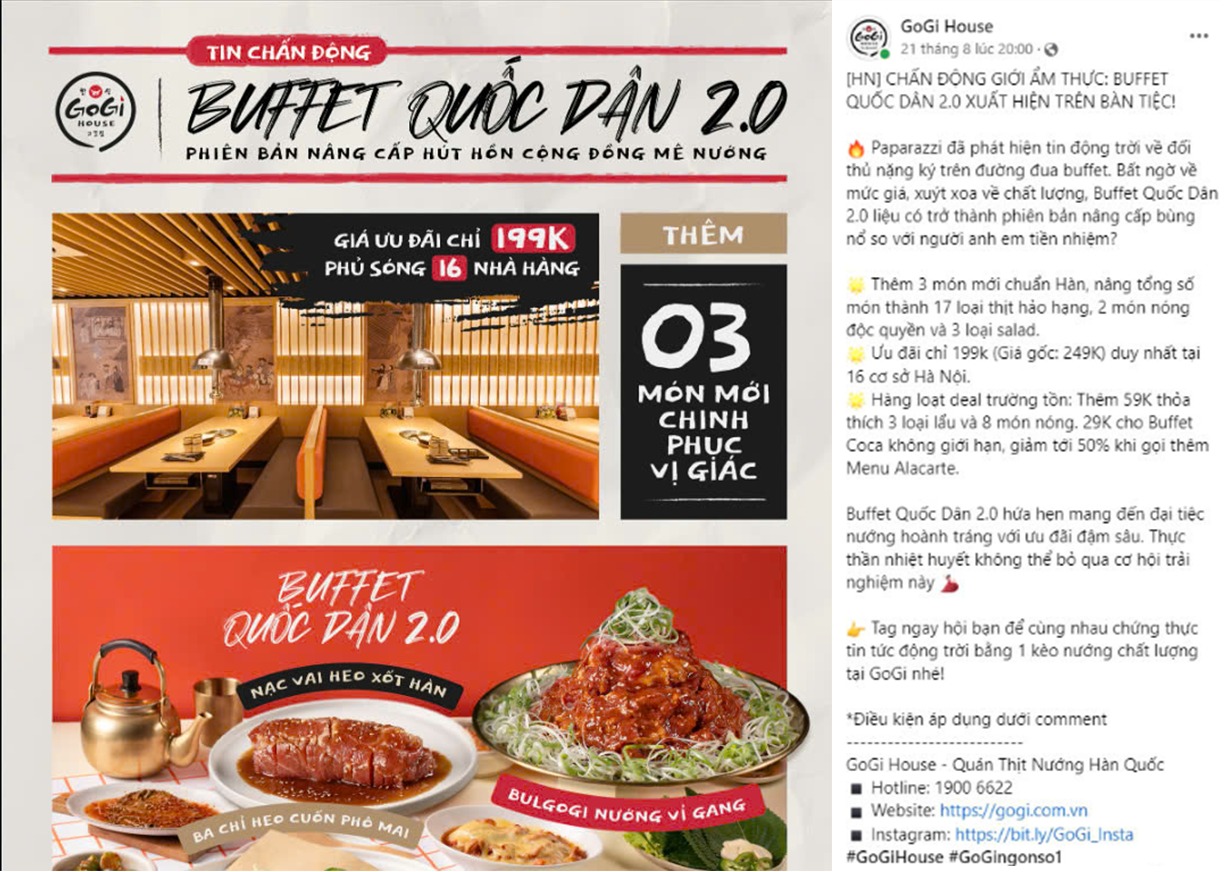 Mẫu bài viết quảng cáo nhà hàng