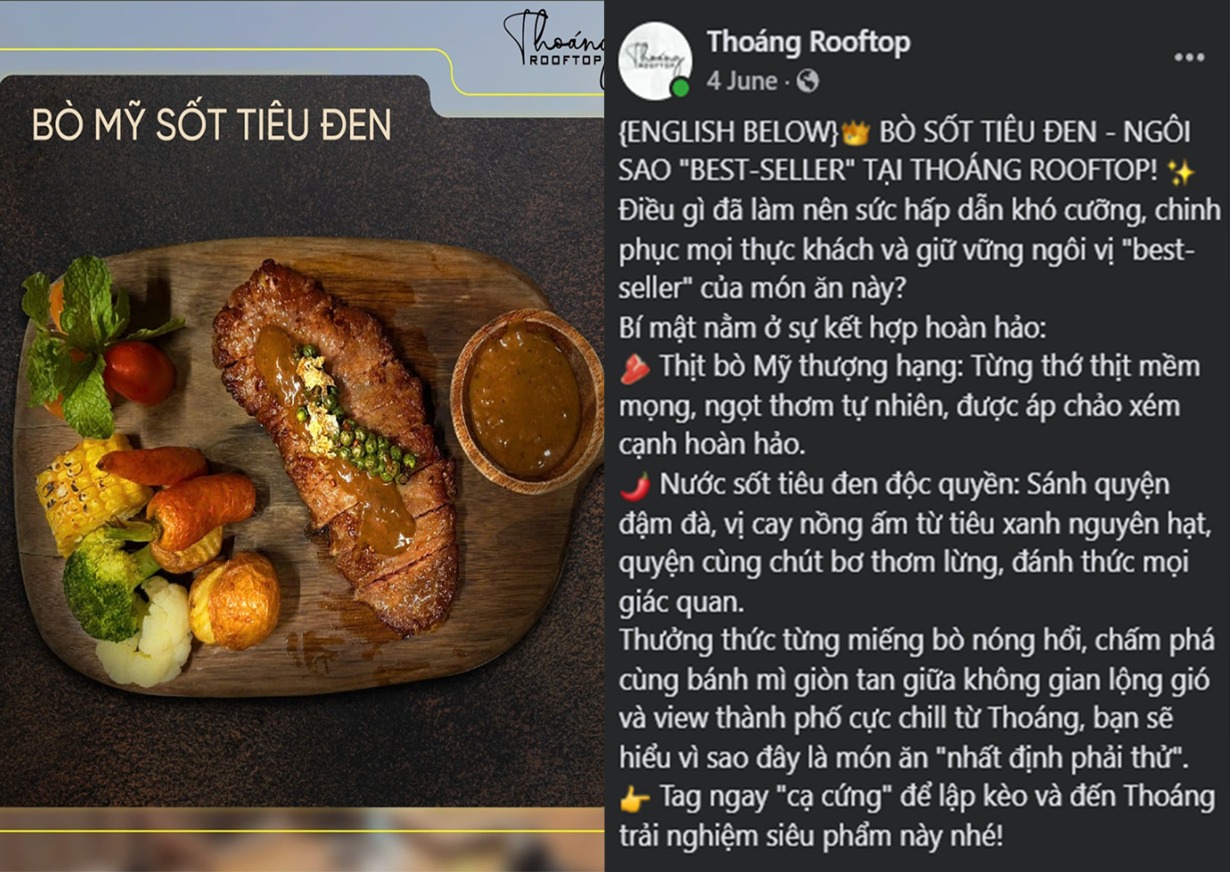 Mẫu content giới thiệu menu nhà hàng