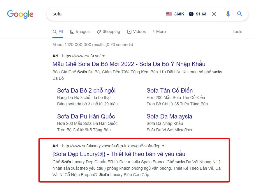 Tiếp cận nhanh tới khách hàng có nhu cầu mua nội thất