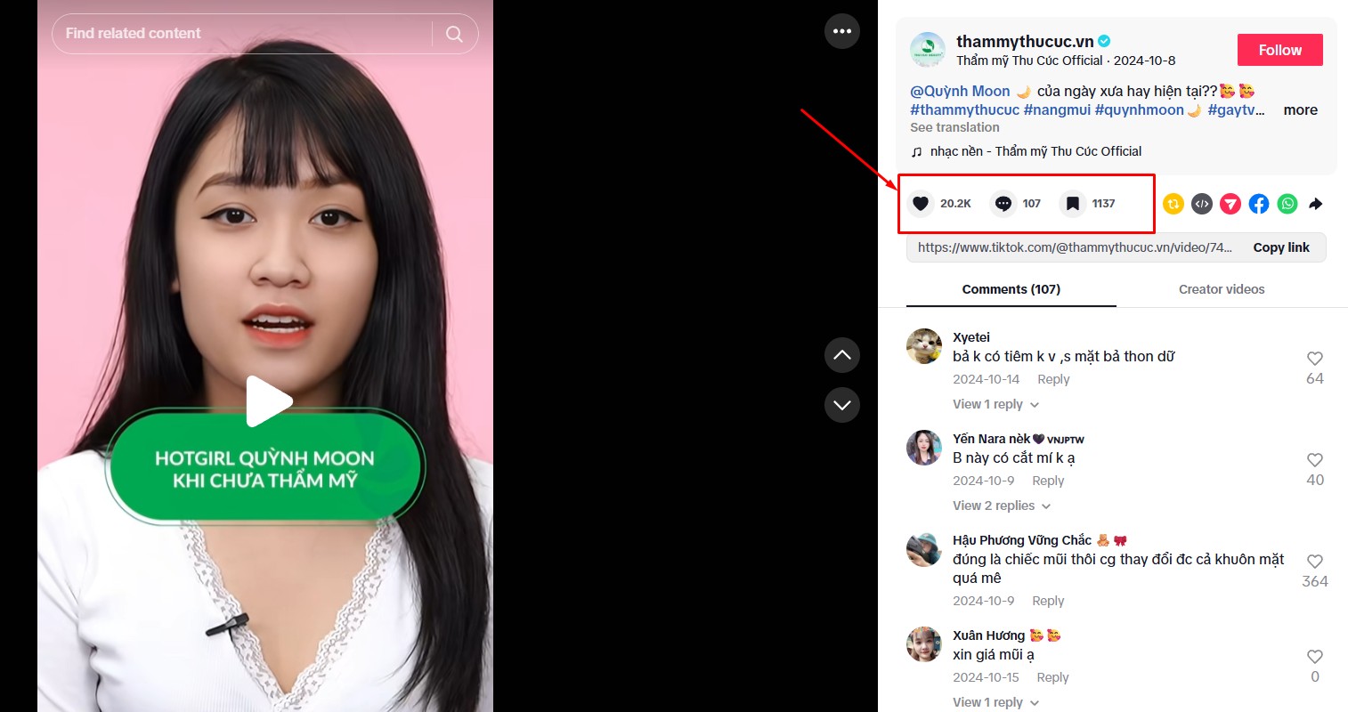 xây thương hiệu cá nhân ngành làm đẹp trên TikTok  before after