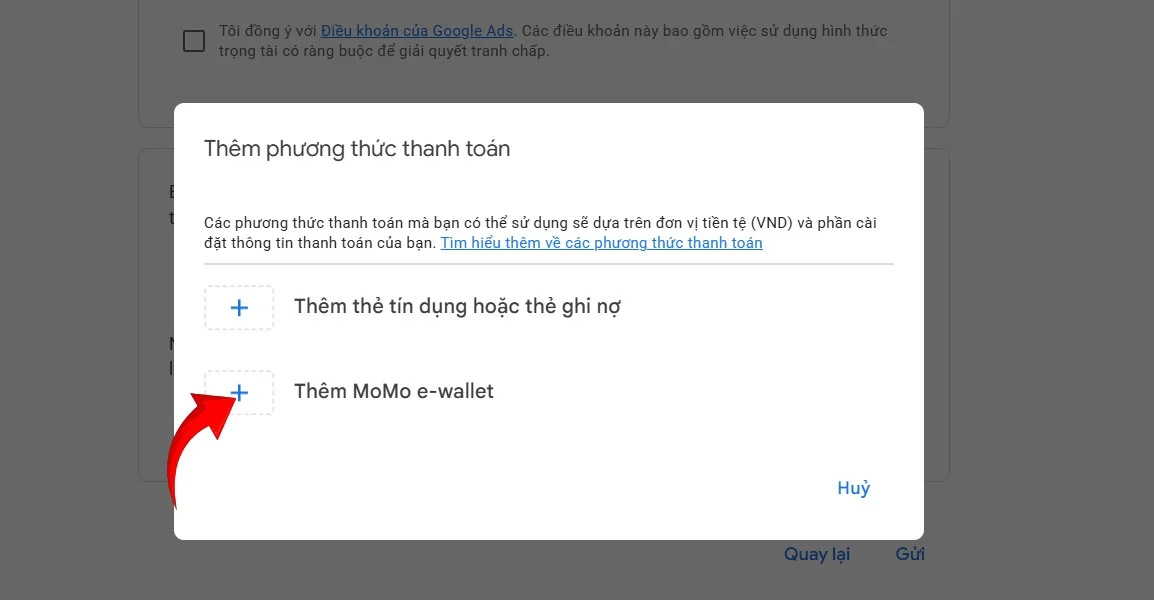 thêm tài khoản trả tiền cho google ads