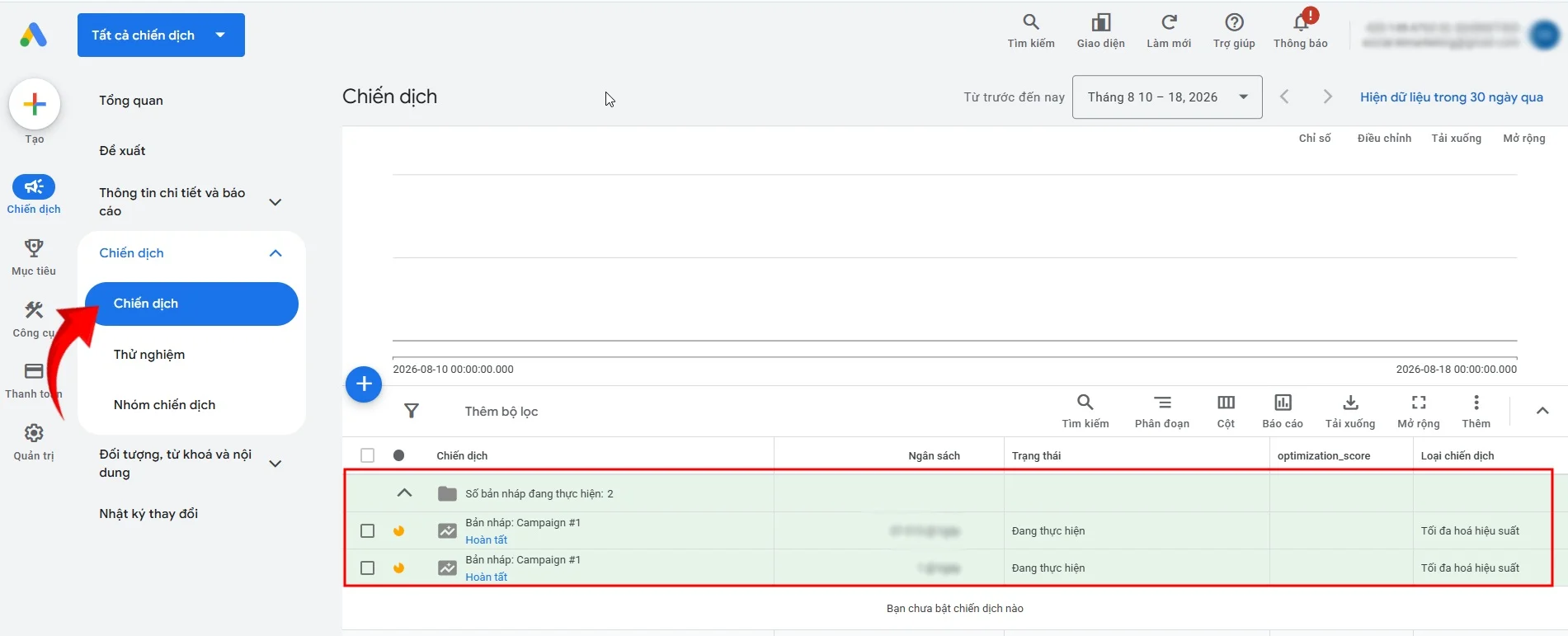 12 - Xem chiến dịch google ads vừa tạo