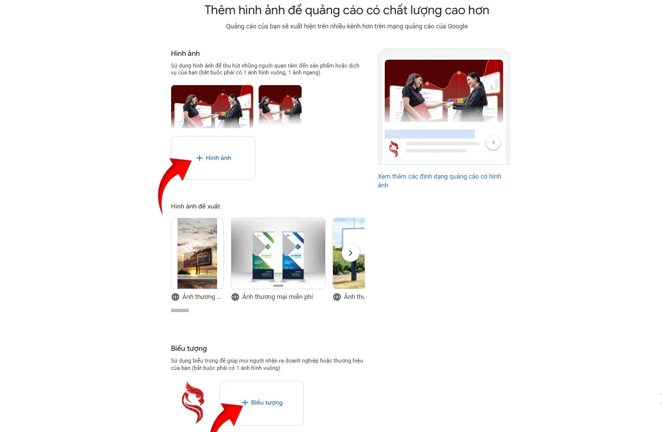 thêm hình ảnh quảng cáo google ads