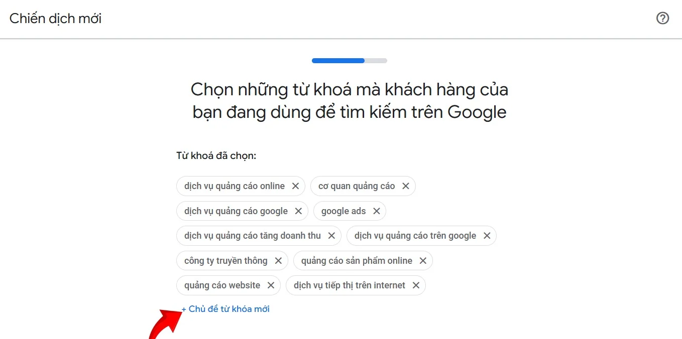 5 - Thêm từ khóa để chạy quảng cáo Google Ads
