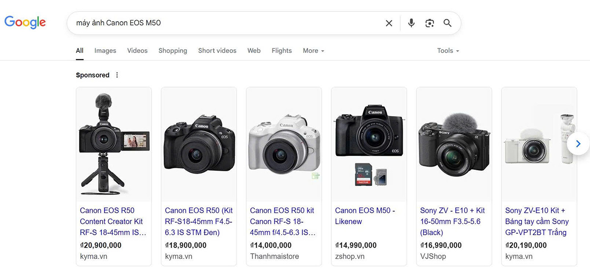 Quảng cáo Shopping chuẩn