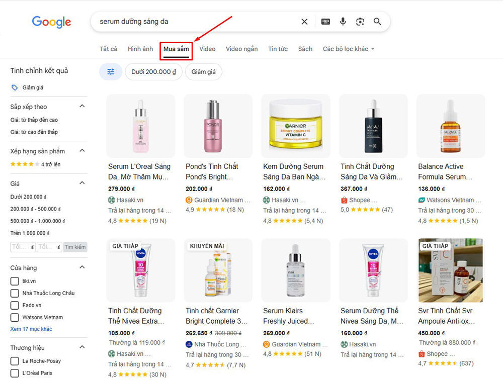 Quảng cáo Shopping