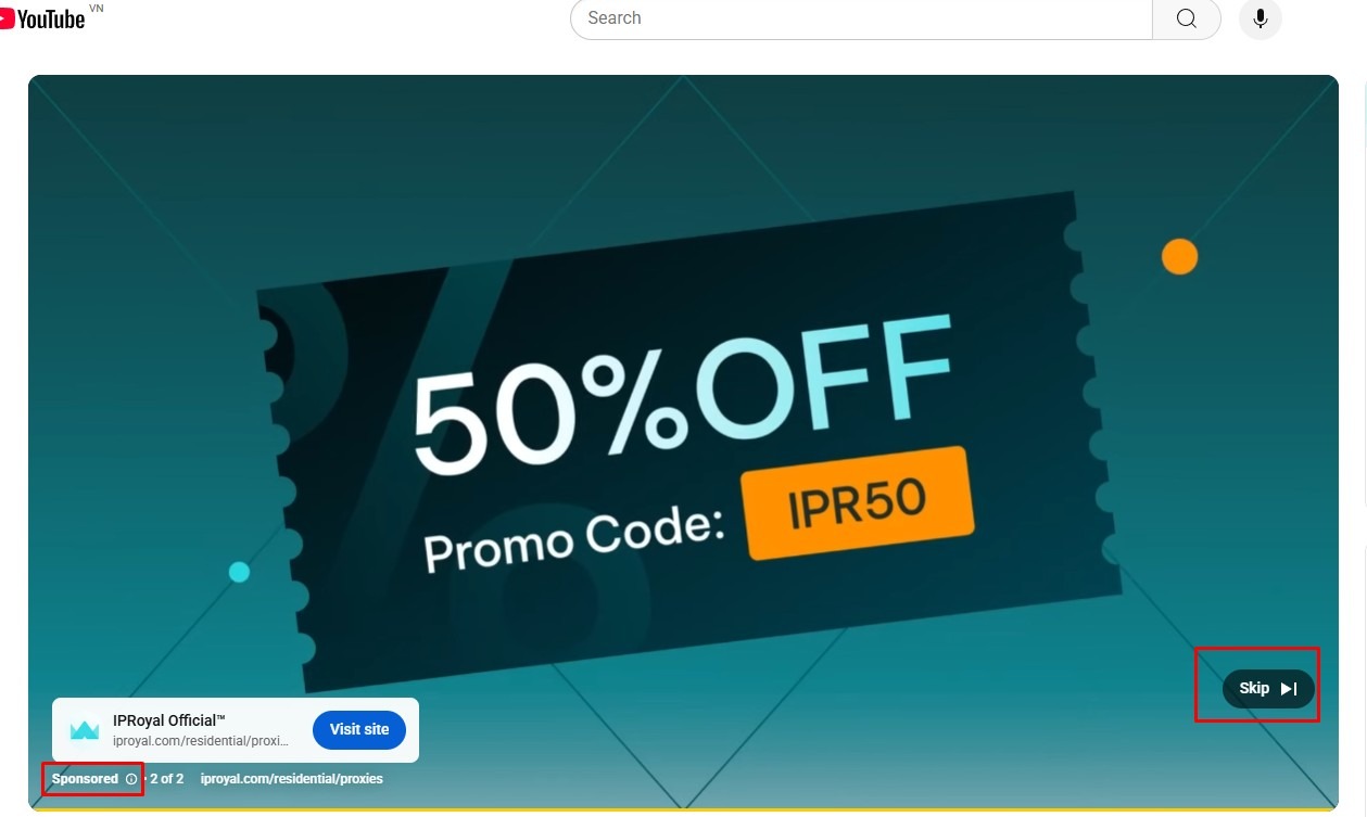 Quảng cáo trong luồng có thể bỏ qua