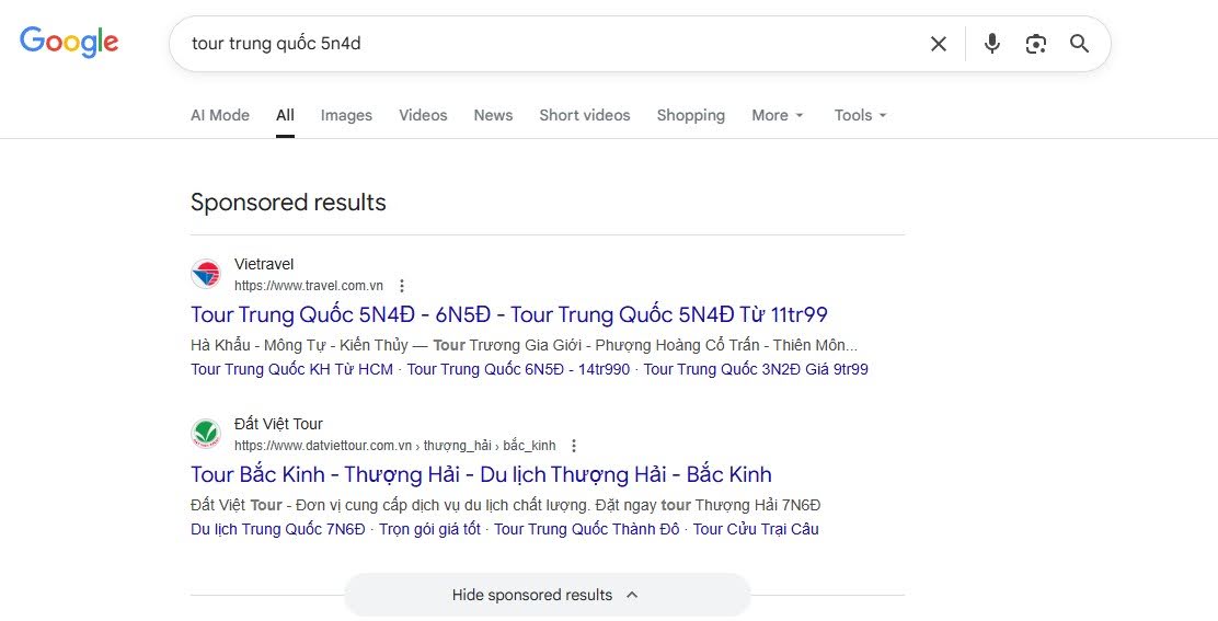 advertising tìm kiếm