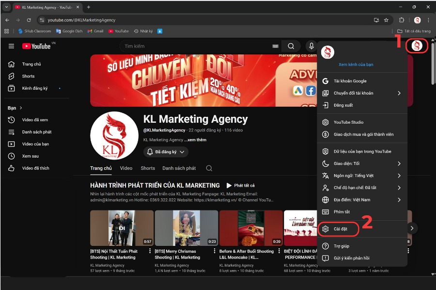 cách tạo kênh youtube trên máy tính