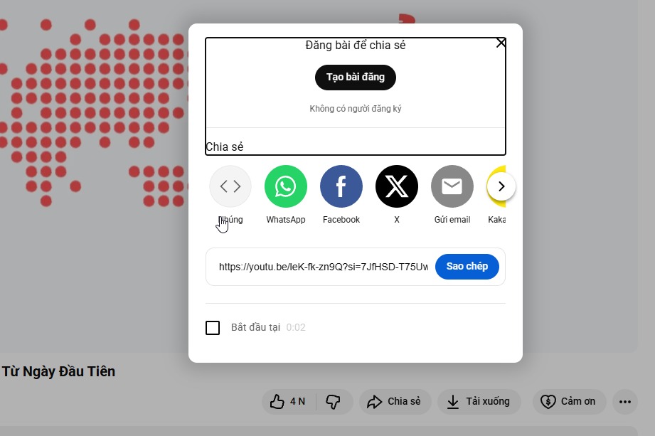 chia sẻ video youtube