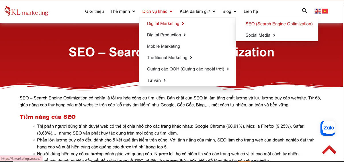 dịch vụ Content Marketing tại KLM