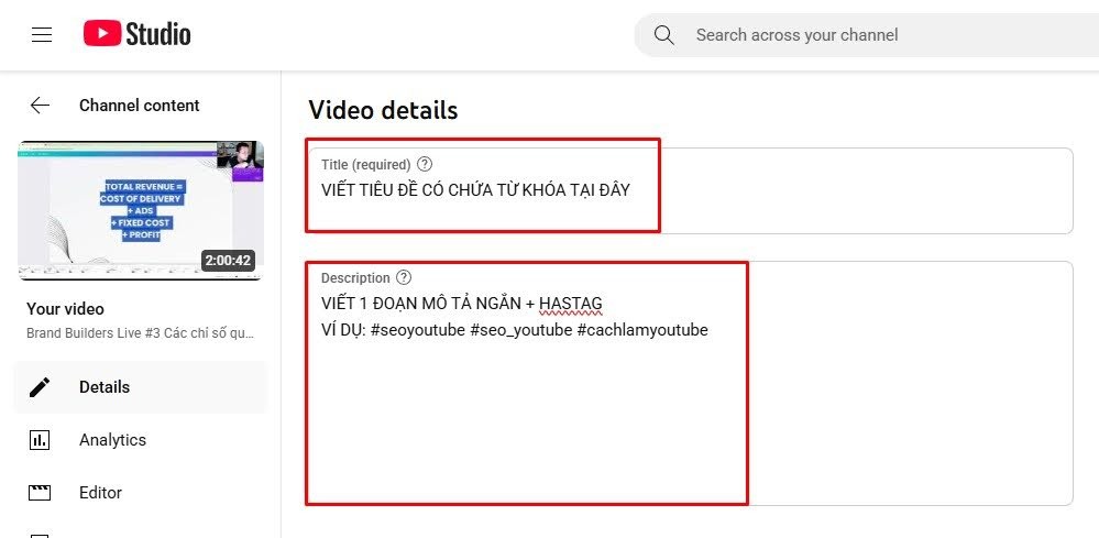 SEO cho video youtube mới đăng