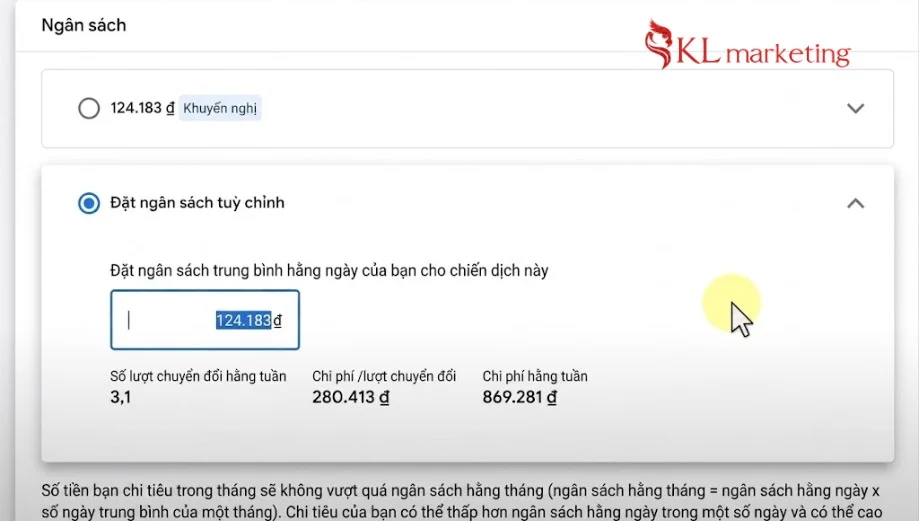b13 cài ngân sách cho ads maps