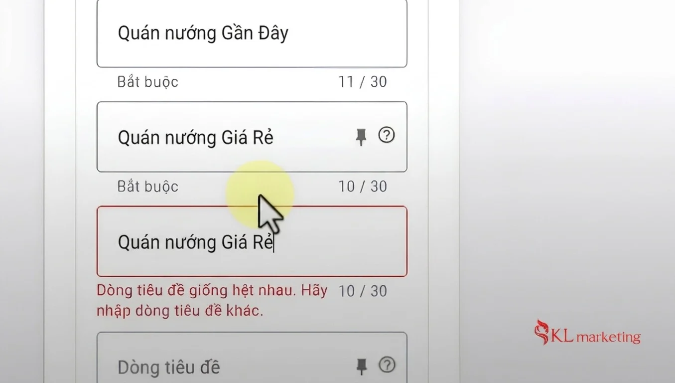 Bước 4.2: viêt tiêu đề, mô tả map ads