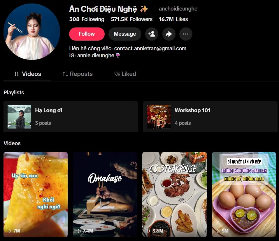 16 TikTok Nấu ăn và ẩm thực