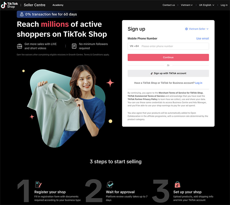 tạo tài khoản quảng cáo TikTok Shop