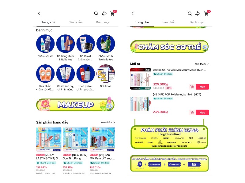 Thiết kế gian hàng tiktok shop