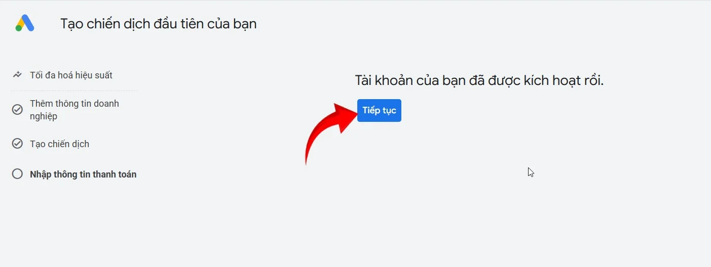 10.1 - Thông báo tài khoản Google Ads được kích hoạt