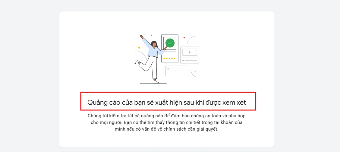 10.2 - Thông báo quảng cáo Google đang chờ duyệt
