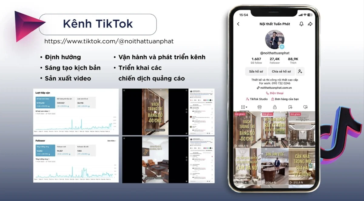 case xây kênh social ngành nội thất