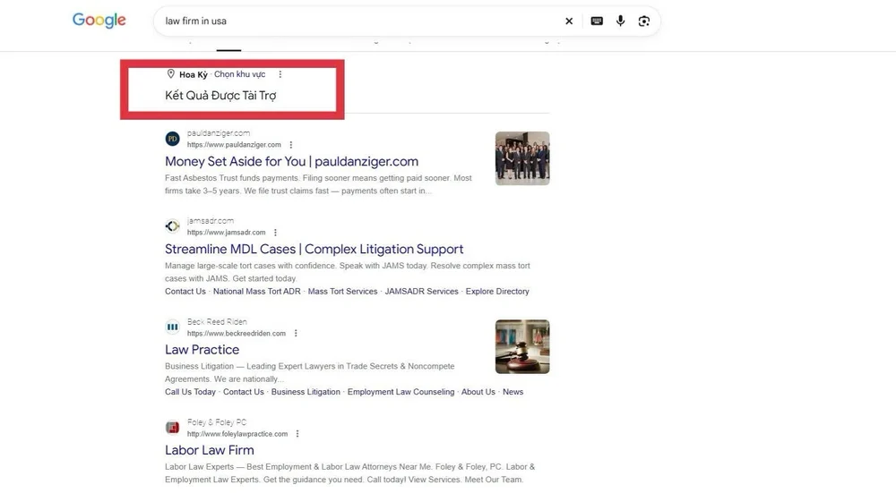 agency marketing văn phòng luật sư tại Mỹ