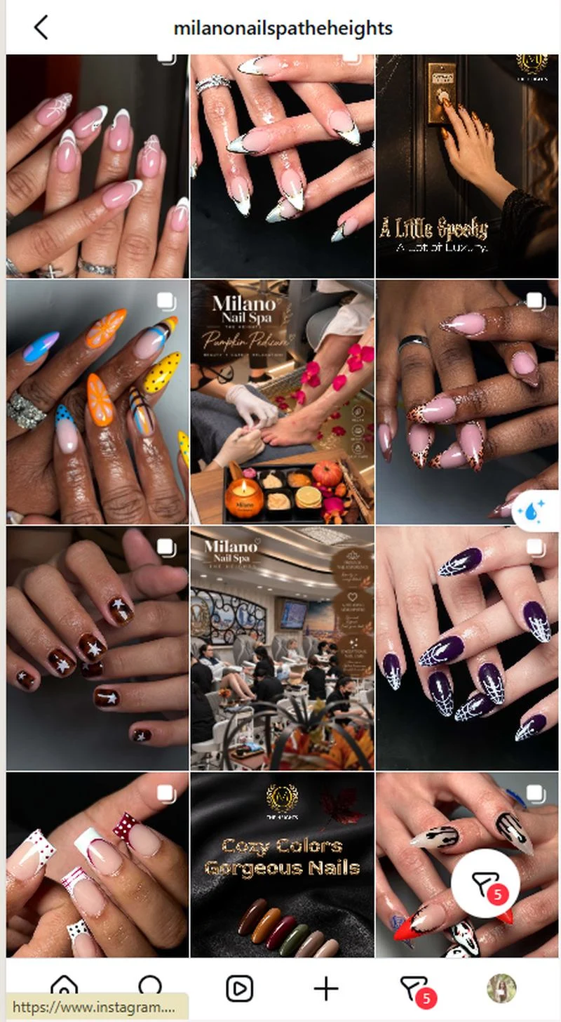 social marketing for nail page
