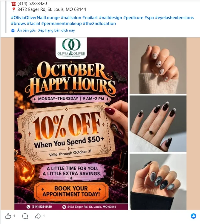 tạo chương trình khuyến mãi cho tiệm nail