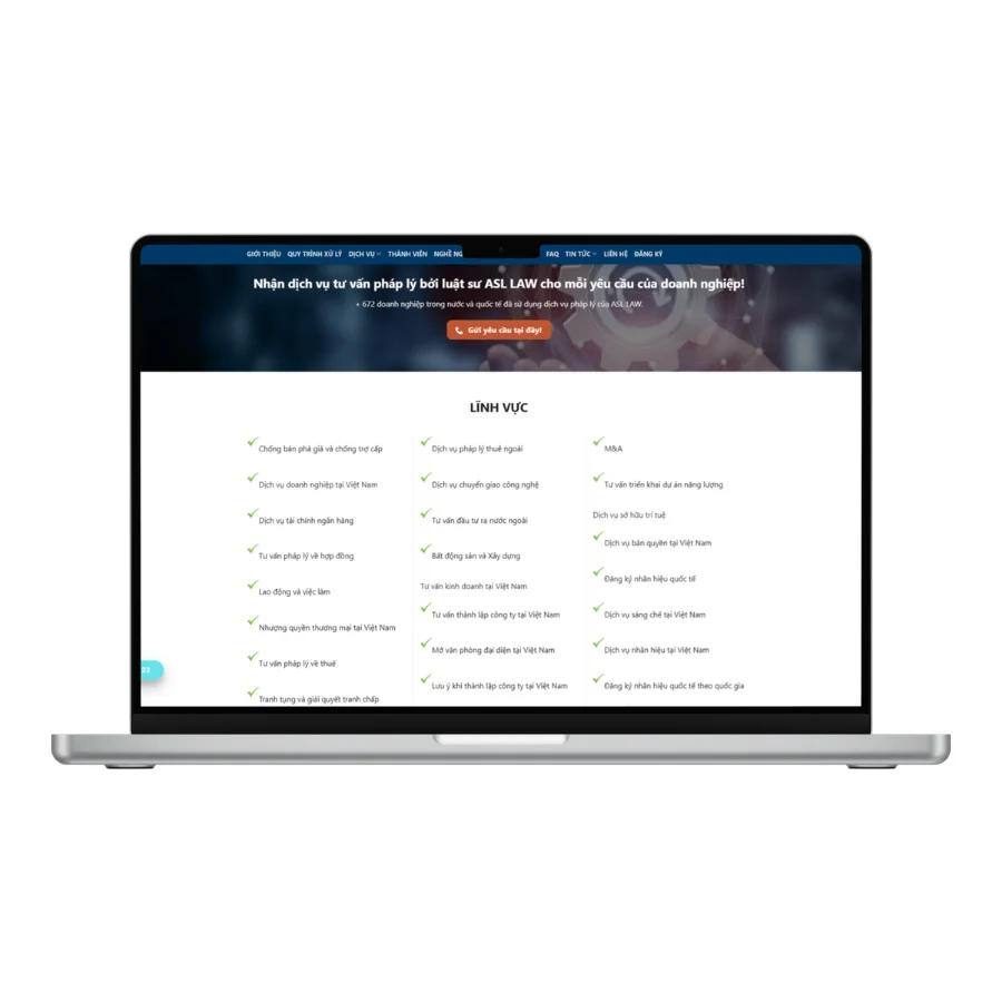 thiết kế website công ty luật USA